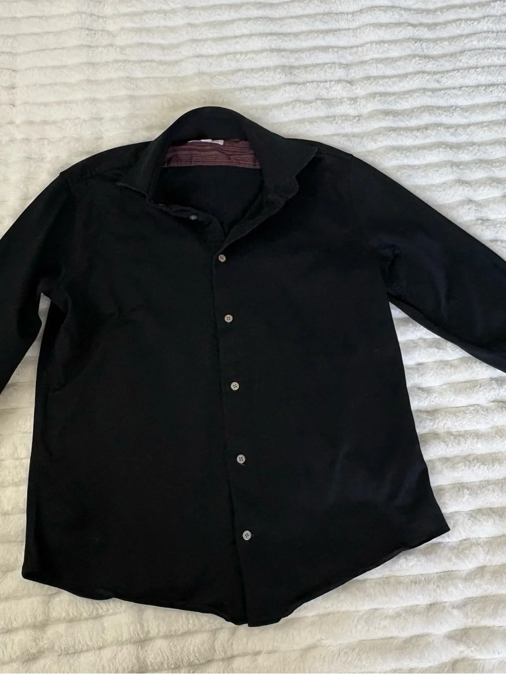 Banana Republic Men’s L Black Cotton Button Up Shirt Contrast Cuffs